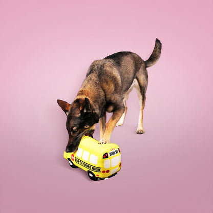 Large Plush School Bus Dog Toy – Interactive Fun for Happy Pups